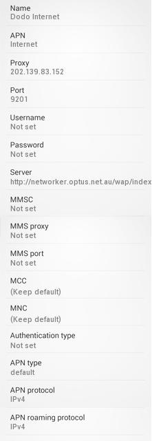 DODO 3G LTE APN Settings for Android Galaxy