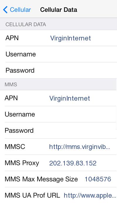 Virgin Mobile Australia APN Settings for iPhone 6S 6 5 4S 4 iPad Air Pro