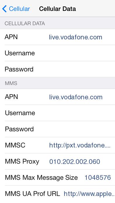 Vodafone Australia APN Settings for iPhone 4 5 6 6Plus iPad