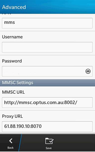 iiNet APN Settings for Blackberry 10 Curve Bold