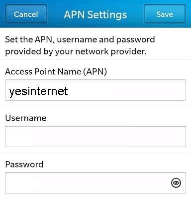 Exetel APN Settings for Blackberry