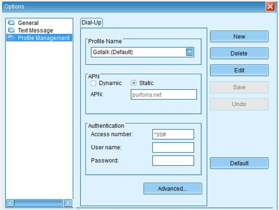 Gotalk APN Settings