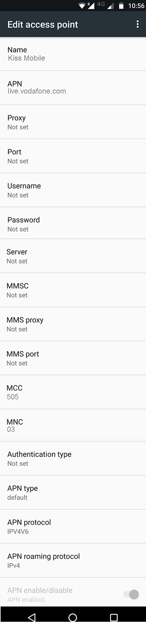 Kiss Mobile APN Settings