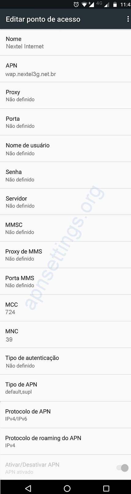 APN Nextel 4G no Android