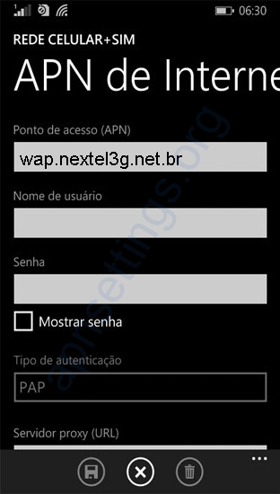 Configurar APN Nextel Brasil no Windows Phone