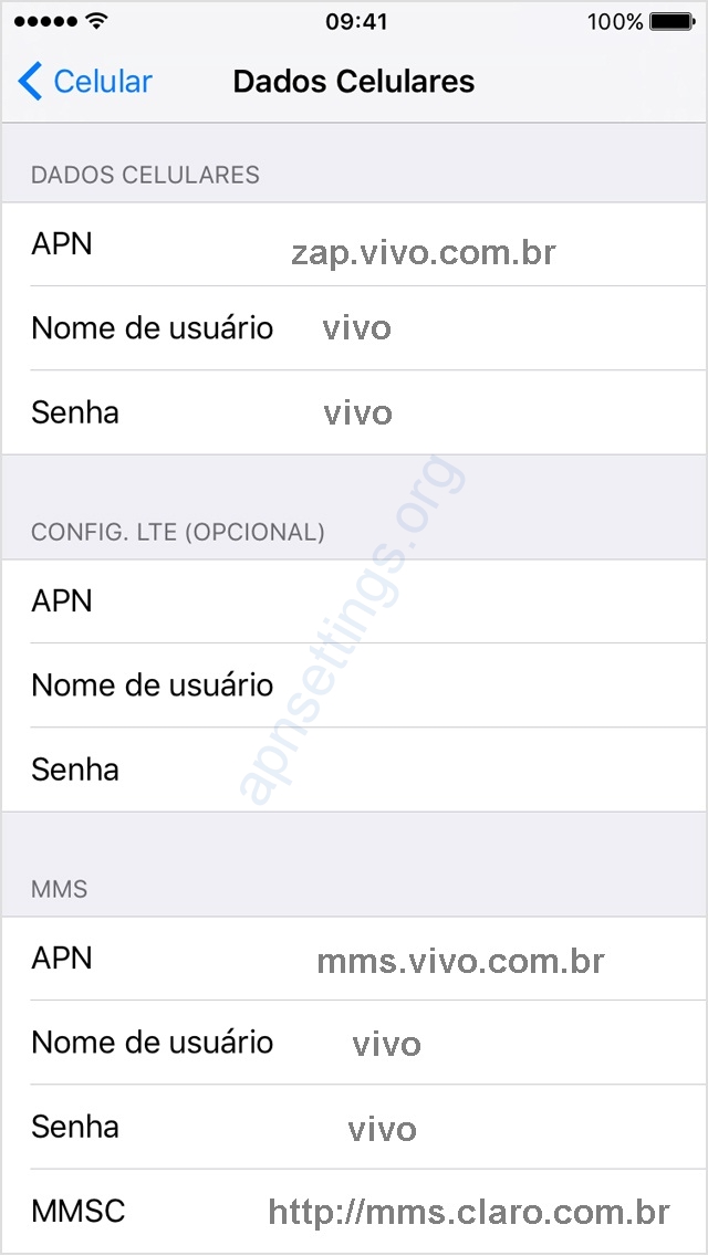 Configurar APN Vivo 4G no iPhone