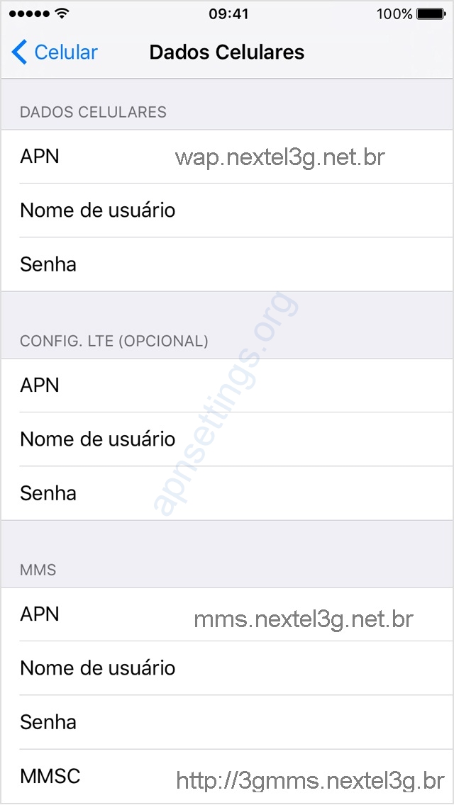 Configurar Internet 4G Nextel no iPhone