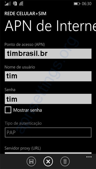 Configurar Internet TIM 4G no Windows Phone