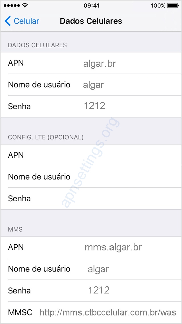 Configurar APN Algar Telecom no iPhone