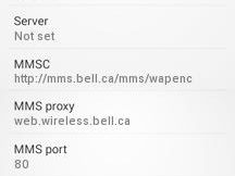 Bell APN Settings for Android