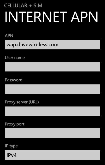 Mobilicity APN Settings for Windows Phone Lumia 1020 920 535