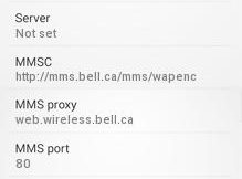 Virgin Canada APN Settings for android