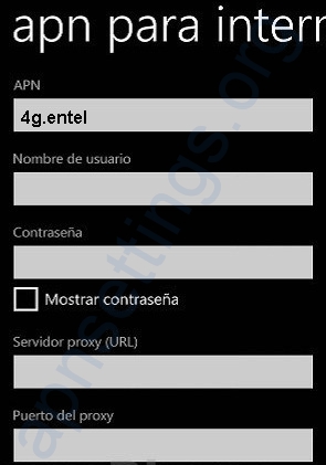 APN Entel Bolivia para Windows Phone