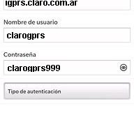 Configuración de APN Claro Argentina para Blackberry