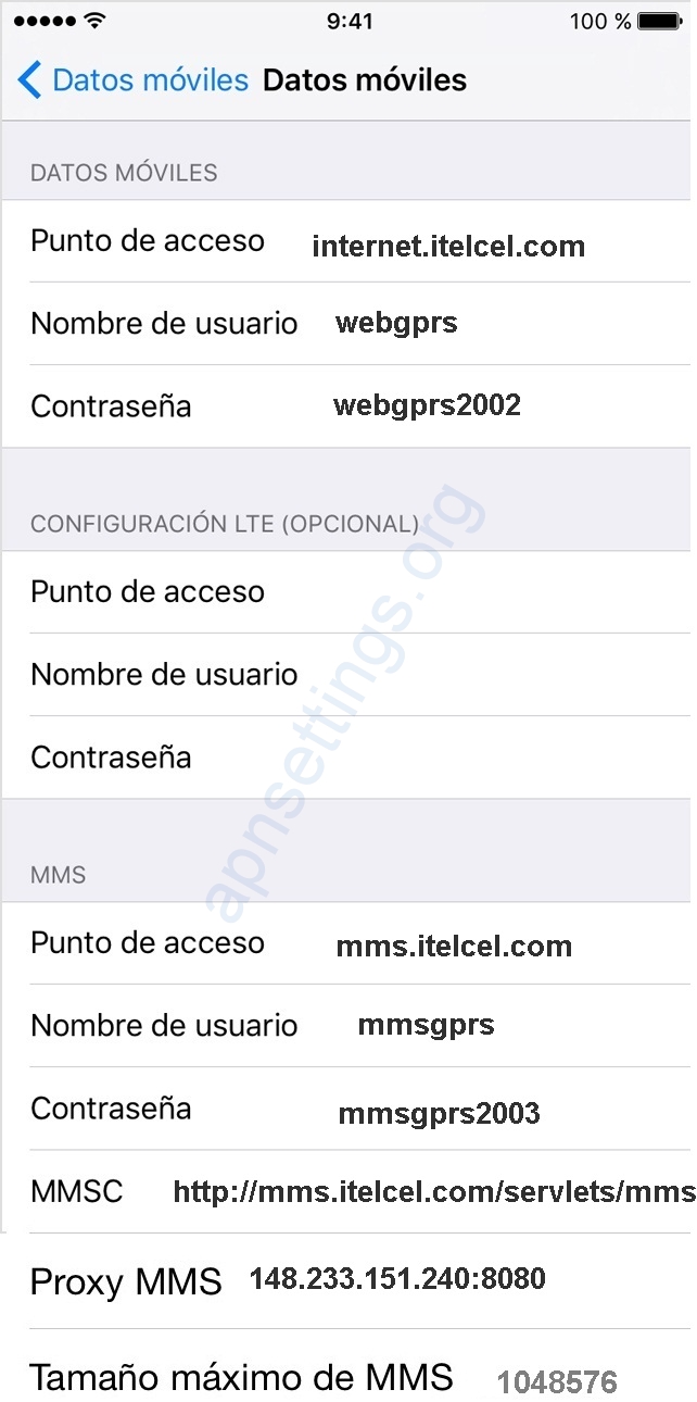 Configurar APN Telcel México en iPhone