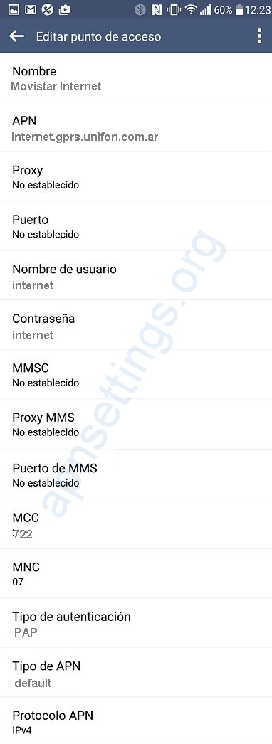 Cómo configurar 4G APN de Movistar Argentina Android