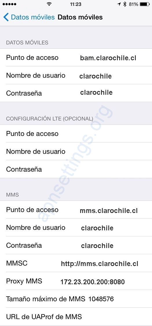 APN Claro Chile para iPhone