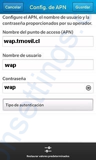 APN Movistar Chile para Blackberry