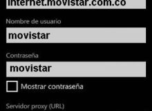 APN de Movistar Colombia para Windows Phone