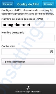 APN de Orange Dominicana para Blackberry