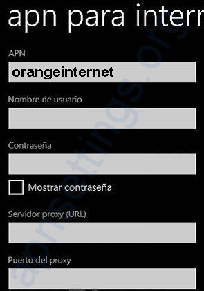 APN de Orange Dominicana para Windows Phone