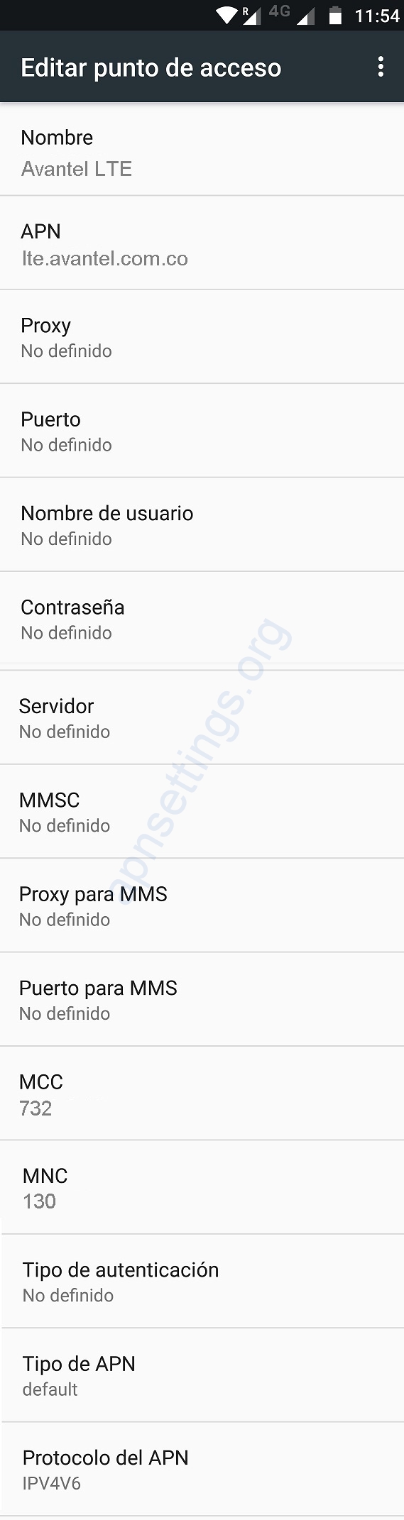 Configurar APN 4G LTE de Avantel Colombia