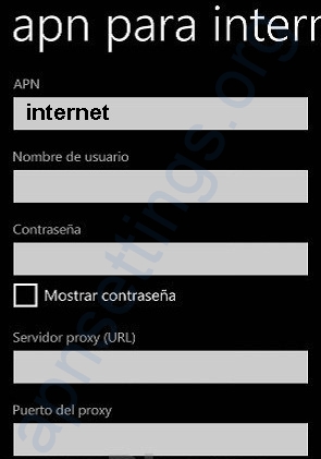 Configurar APN WOM para Windows Phone