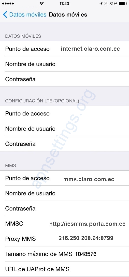 Configurar APN de Claro Ecuador para iPhone
