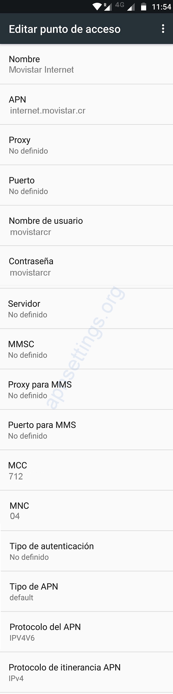 Configurar Internet 4G Movistar Costa Rica android