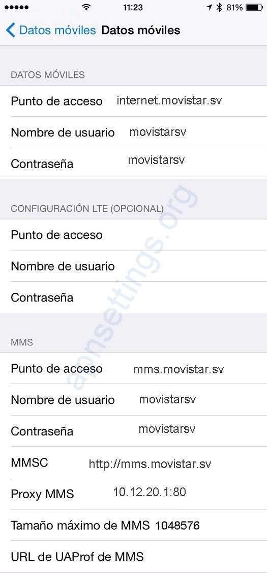 APN Movistar El Salvador para iPhone