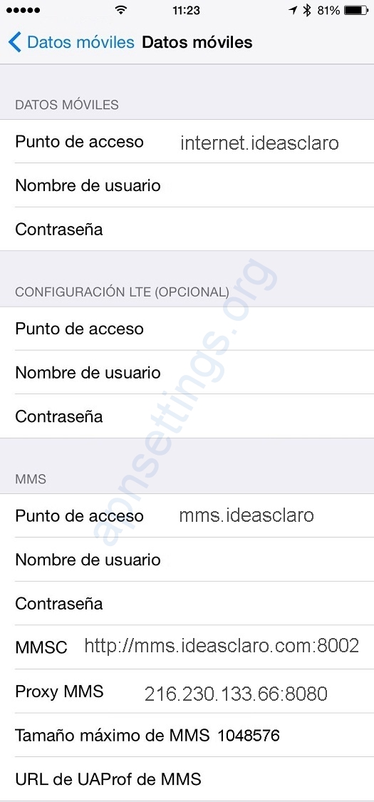 APN de Claro El Salvador para iPhone