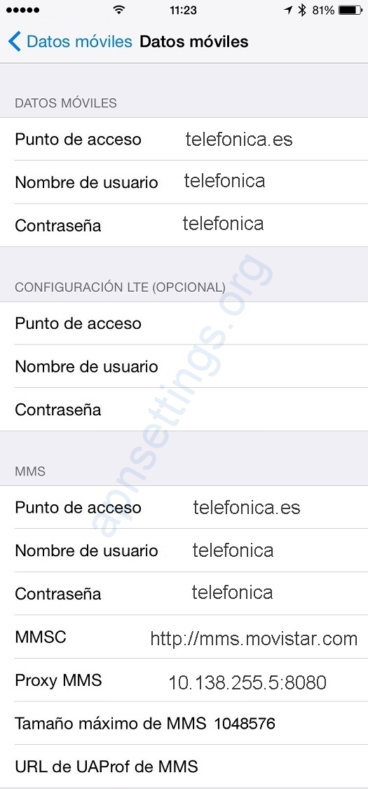 Configurar APN Movistar España para iPhone