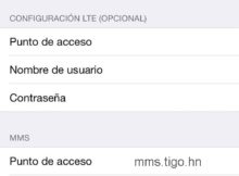 APN de Tigo Honduras para iPhone