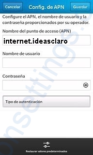 APN de Claro Nicaragua para Blackberry