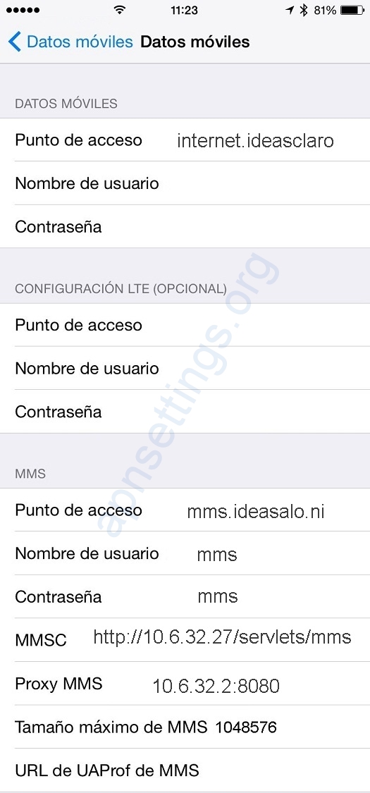 APN de Claro Nicaragua para iPhone