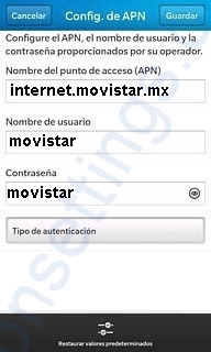 APN de Movistar México para Blackberry