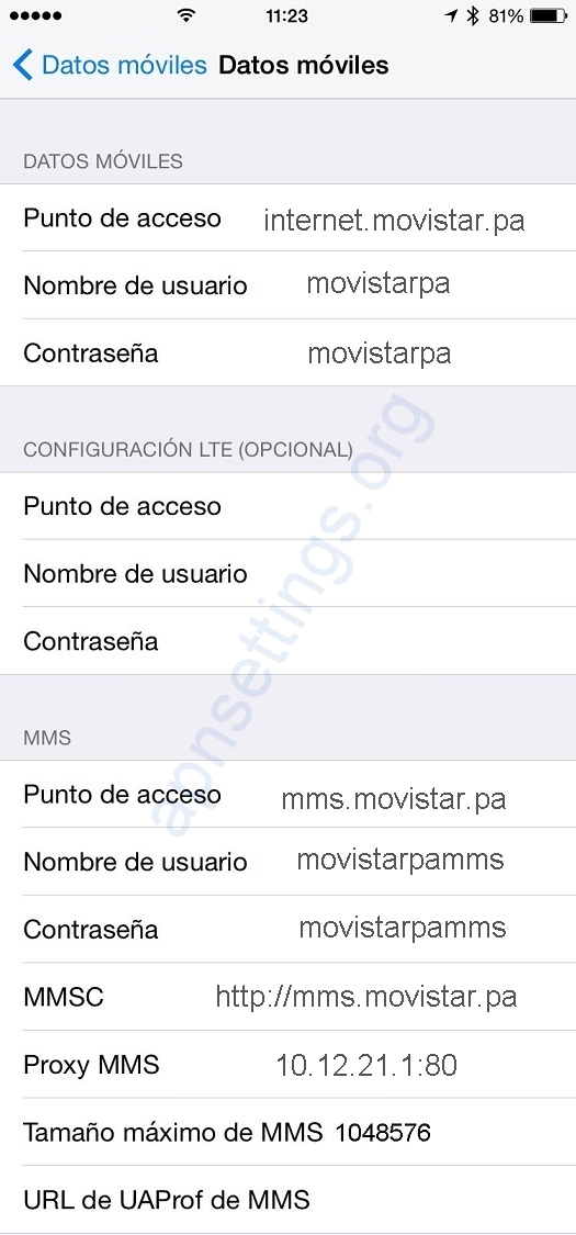 APN de Movistar Panama para iPhone