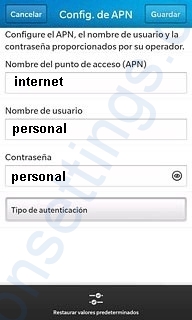 APN de Personal Paraguay para Blackberry