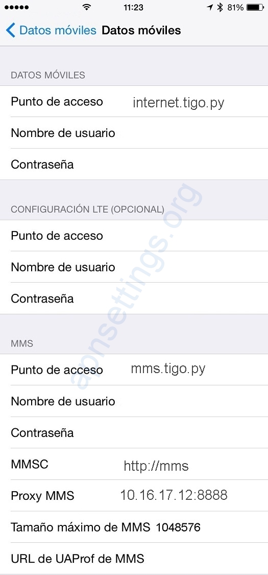APN de Tigo Paraguay para iPhone