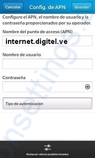 APN de Digitel Venezuela para Blackberry