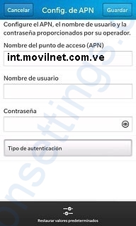 APN de Movilnet Venezuela para Blackberry