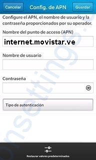 APN de Movistar Venezuela para Blackberry