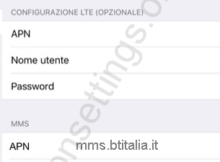 Configurazione APN BT Italia per iPhone