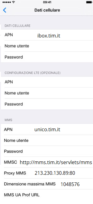 APN di TIM per iPhone