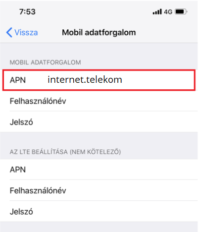 Telekom Internet Beállítás iPhone