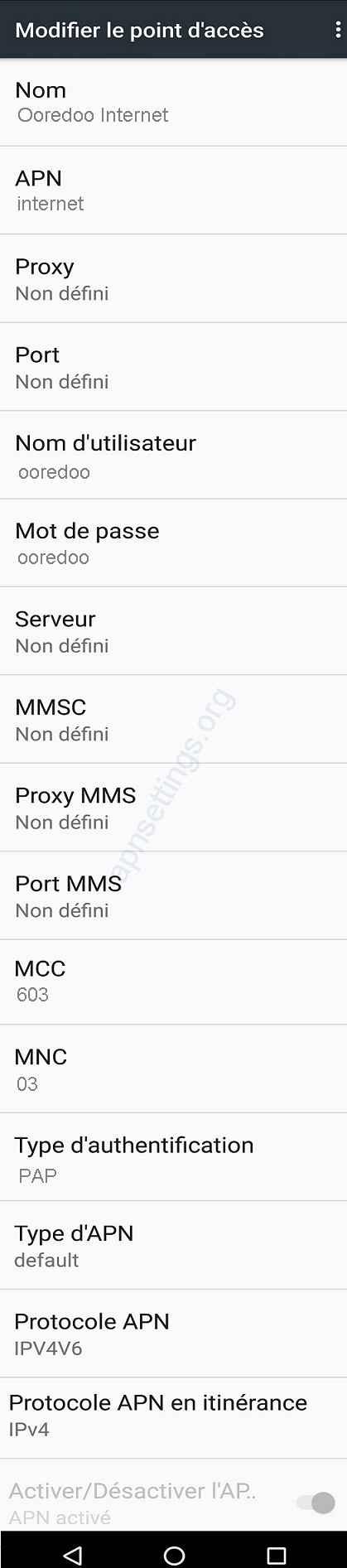 Configuration Internet Ooredoo Algérie Pour Android