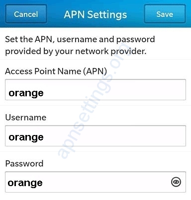 Configuration Internet Orange Cameroun pour Blackberry