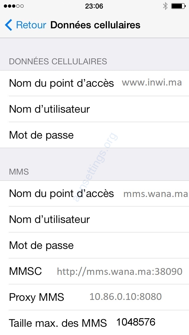 Configuration Internet Inwi sur iPhone