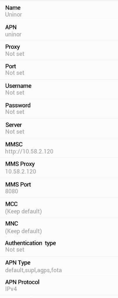 Uninor GPRS and MMS Settings for Android HTC MotoG Samsung Galaxy Sony Xperia