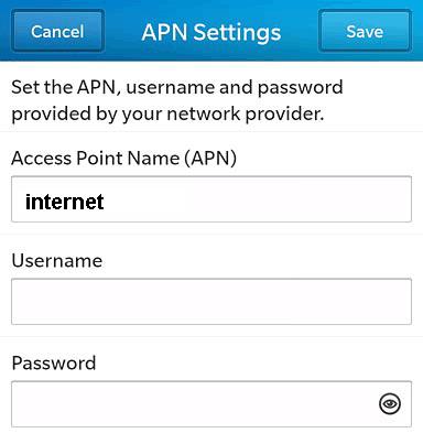 Idea APN settings for blackberry curve 8520